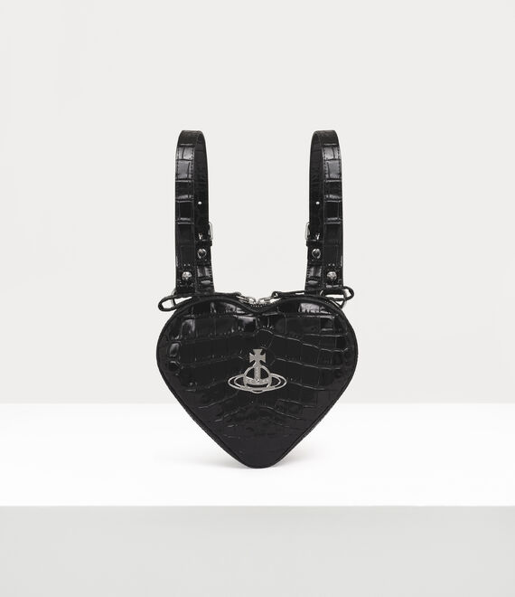 Vivienne Westwood Ella Heart Mini Backpack in BLACK